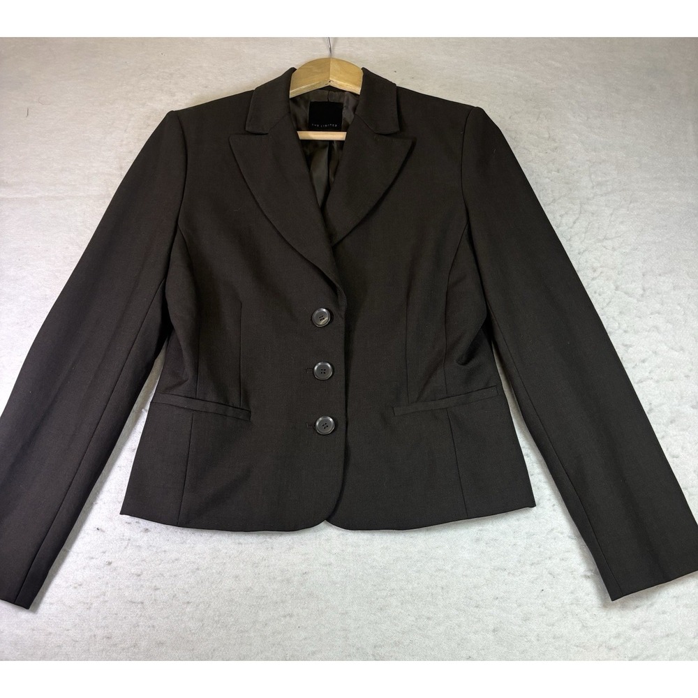 The Limited Blazer Suit Coat Women's Sz10 Brown 3 Button Jacket Career Office